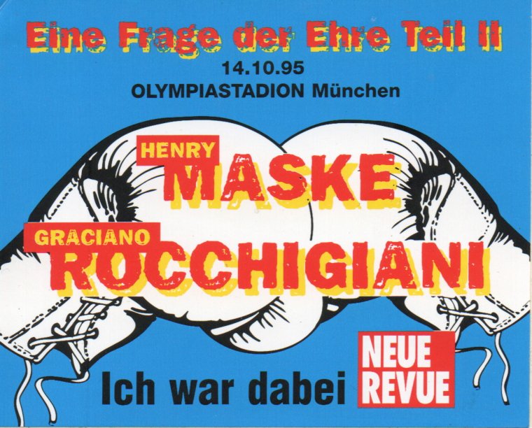 Aufkleber-Maske-Rocchigiani-14.10.1995 Sammelkarten